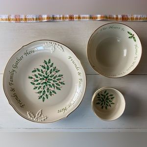 Lenox Dimension Collection Holiday set of 3 serving dishes